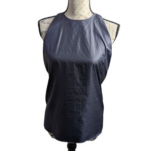 Helmut Lang Indigo Satin T Strap Tank Blouse Small